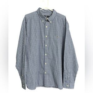 Vineyard Vines NWT Navy Blue and White Gingham Check Long Sleeve Shirt Size XL‎